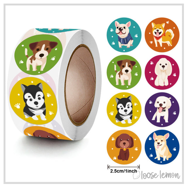 100 Perfect Pups 1" Stickers/Seals