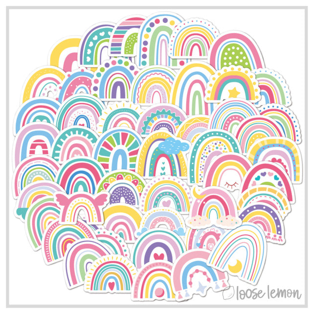 50 Sticker Set | Rainbows 2