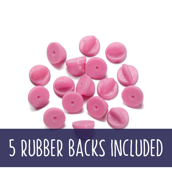 Pink Rubber Backs X 5