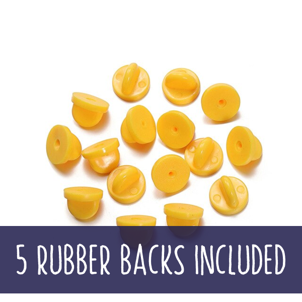 Yellow Rubber Backs X 5